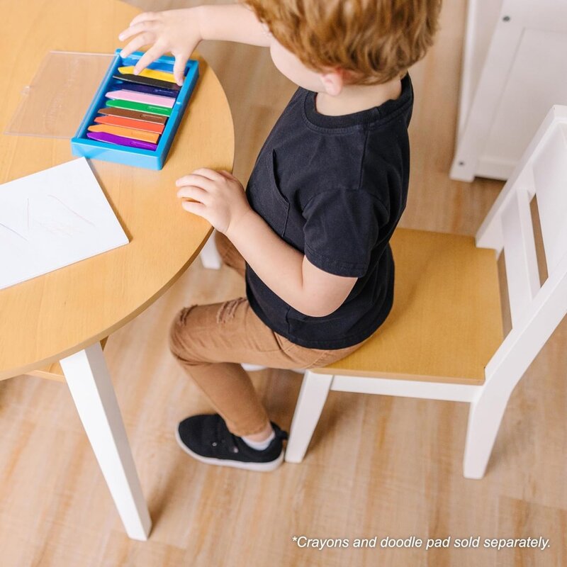 Mesa de madera para niños con 2 sillas, sala de juegos, dos tonos, juego de muebles de actividades para niños y niños