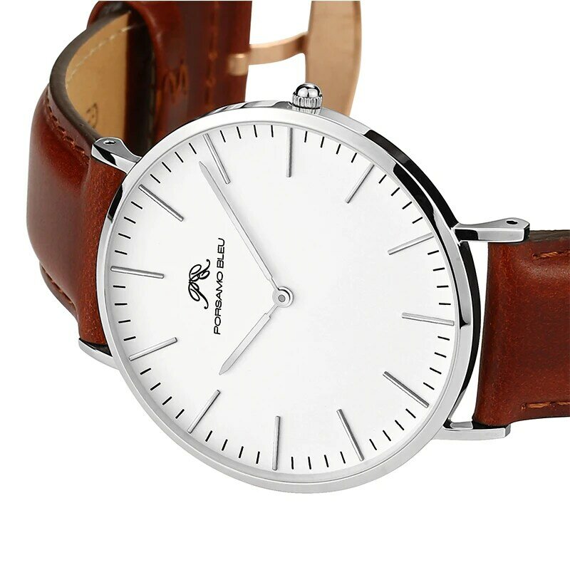 Relógio de aço inoxidável 316L masculino, mostrador simples, movimento japonês, DW mesmo modelo, GL20, 36mm