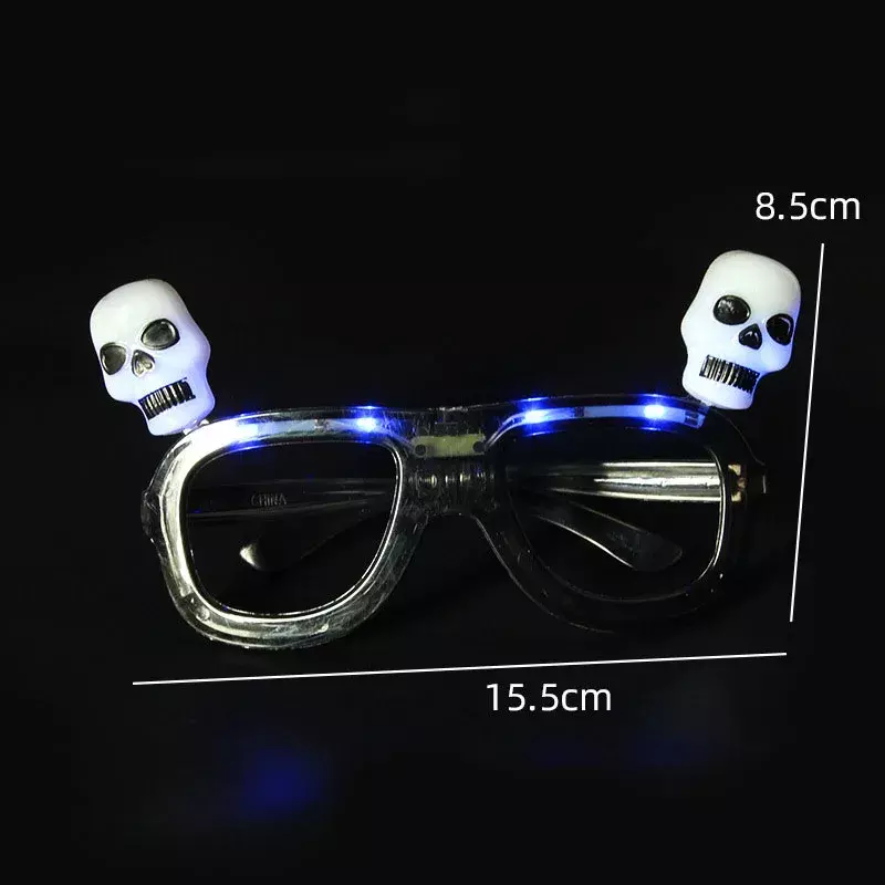 Gafas de calabaza con luz LED intermitente para Halloween, lentes de murciélago parpadeantes, suministros para fiestas, juguetes, novedad y diversión, 1 piezas