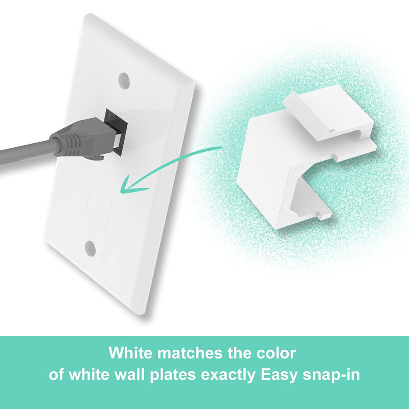 ZoeRax-Paquete de 30 inserciones de conector Keystone en blanco para placa de pared Keystone y Panel de parche, blanco