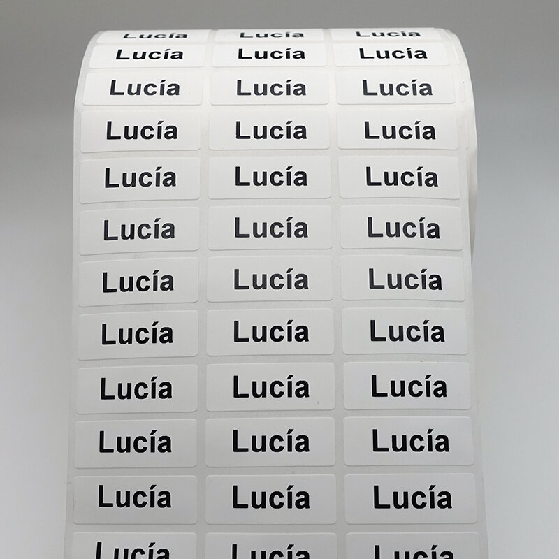 120Pcs Customize Name Stickers Kids Transparent Personalized Waterproof Colored Tags White Label for Children School Stationery