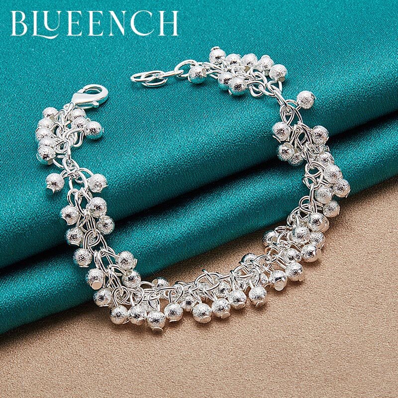 Blueench Gelang Kerawang Perak Murni 925 untuk Pernikahan Pertunangan Perhiasan Mode Pernikahan