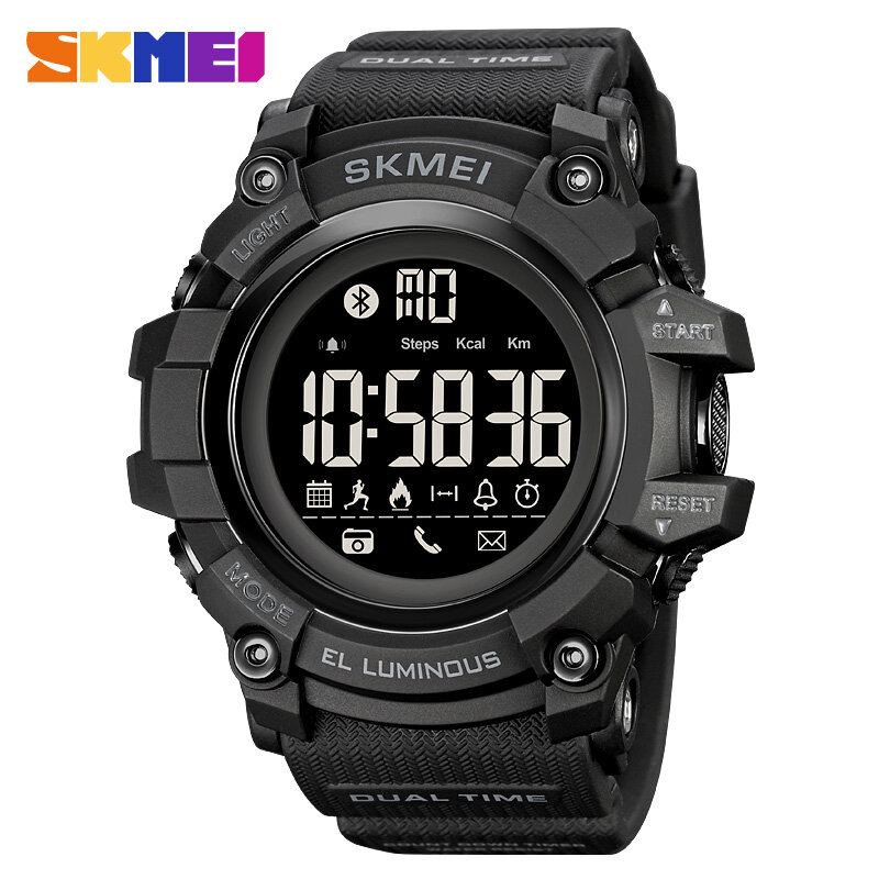 SKMEI-reloj inteligente deportivo para hombre, pulsera electrónica con Monitor de sueño, recordatorio de llamadas, podómetro de calorías de lujo, para teléfono