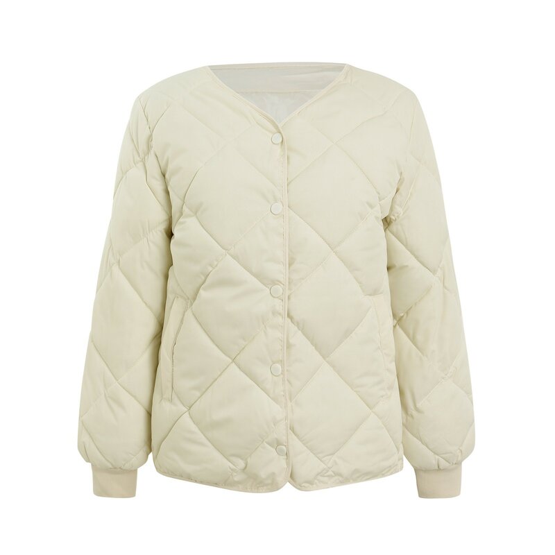 2023 Winter Vintage warm beige Kapuzen kragen Baumwoll kleidung weibliche Freizeit mantel Streetwear Langarm Parkas schickes neues Top