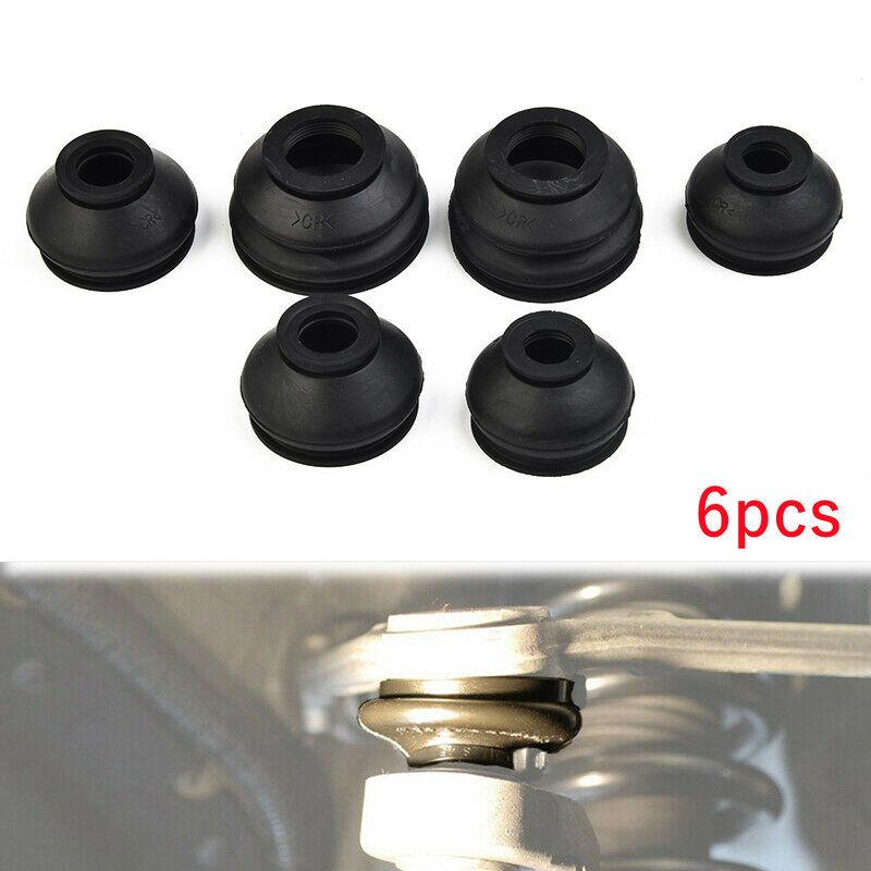 Ball Joint Dust Boot Covers Flexibility Minimizing Wear Replacing High Quality Part Replacement Rubber 6pcs New Practical