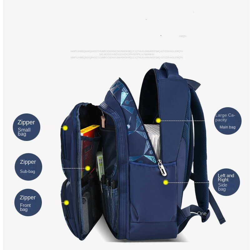 Tas punggung anak laki-laki, ransel sekolah tahan air ortopedi dasar, tas buku, tas sekolah untuk anak laki-laki