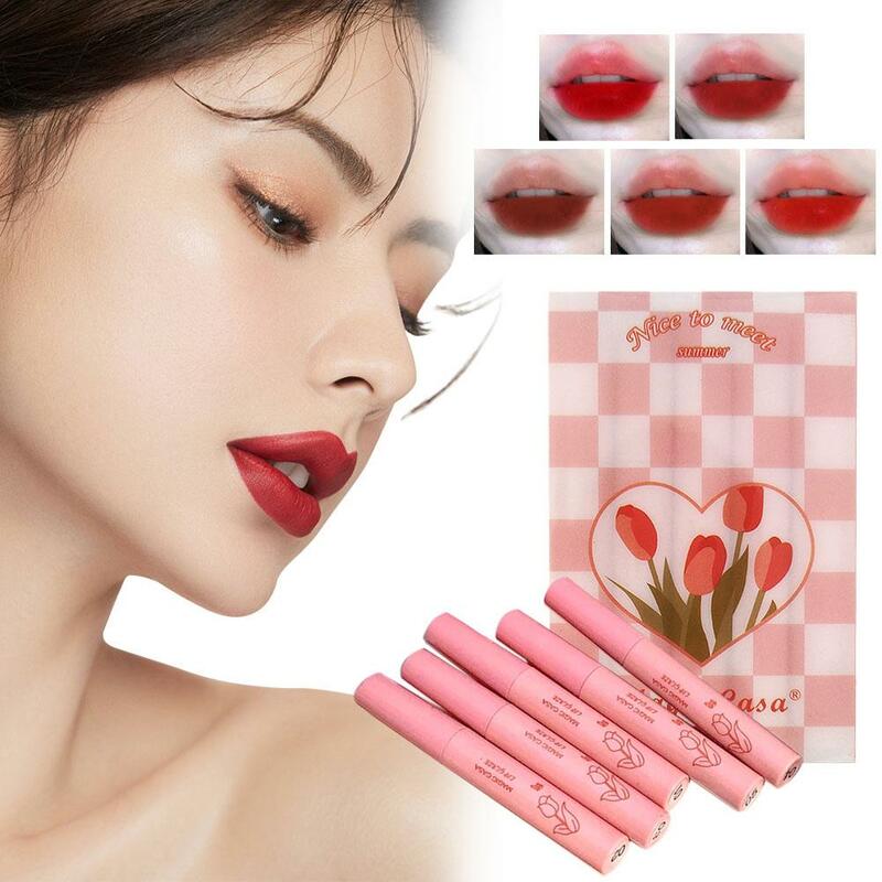 New Tulips Lip Glaze Matte Liquid Lipsticks Lasting Moisturizing Nonstick Cup Lip Gloss Lips Makeup Waterproof for women H1O9
