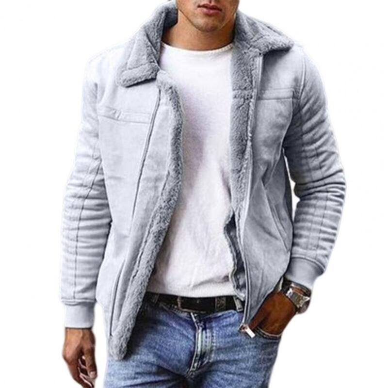 Men Winter Coat Chic Streetwear Autumn Coat Plus Size Heat Retention Men Winter Coat for Daily Wear