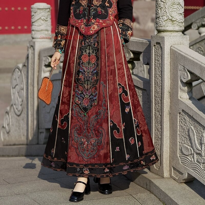 2024 китайские винтажные Топы ханьфу, традиционный атласный жаккардовый жилет, куртка без рукавов с цветочной вышивкой в национальном стиле, этнический костюм Тан