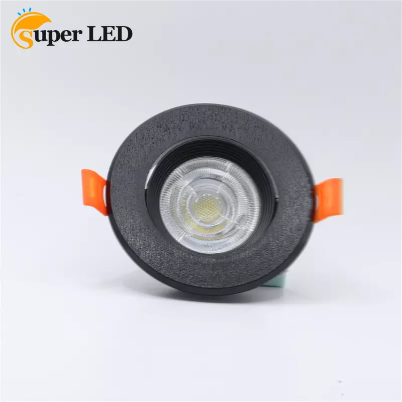 Foco empotrable LED para techo, accesorio de plástico cortado, 75mm, GU10 MR16, marco de lámpara con Clip trasero redondo, blanco y negro