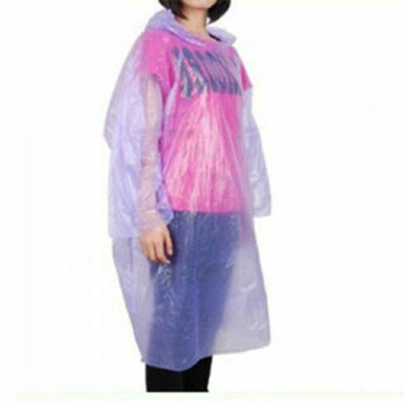 1 Pc Disposable Raincoat Adult Raincoat Waterproof Emergency Rain Poncho Portable Raincoat Outdoor Travel Camping Color Random