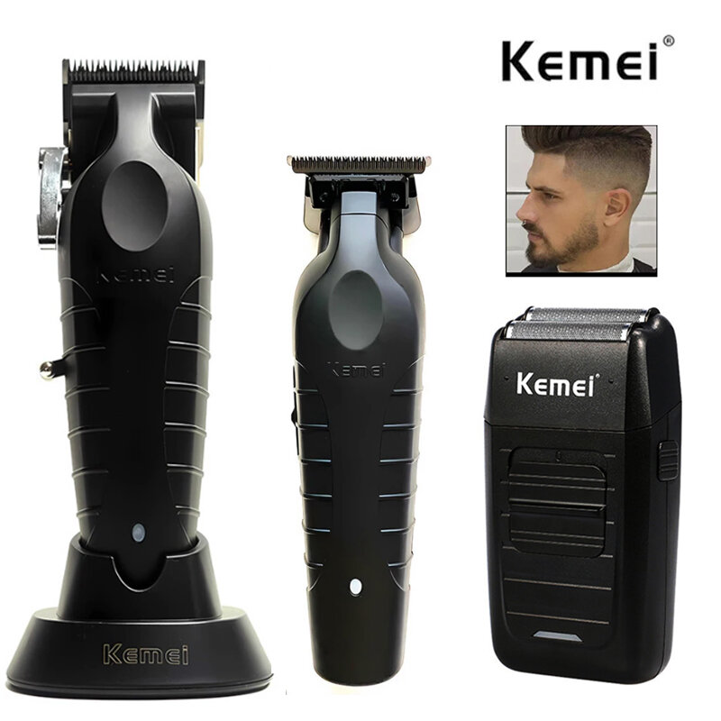 Kemei KM-2296 KM-2299, Kit alat cukur rambut KM-1102 pria elektrik mesin pemangkas rambut profesional