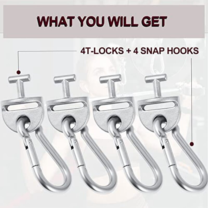 Tonal T Lock Adapter With Snap Hooks, Tonal Accessories Adapter For Tonal Gym Cable Machine & Shelf