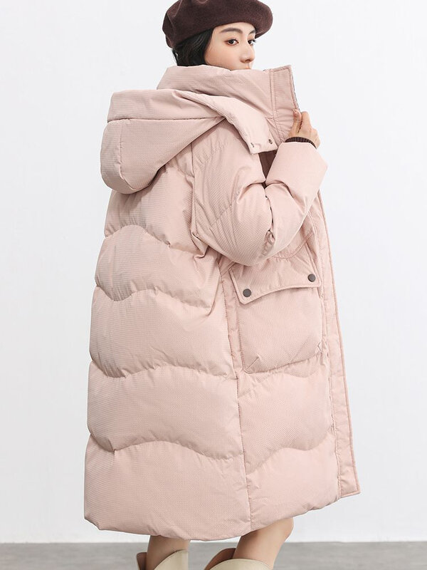 Duck Duck Down Jacket for Women 2023 Autumn and Winter New Fashion Simple Everything Temperament Warm Duck Down Hooded Coat