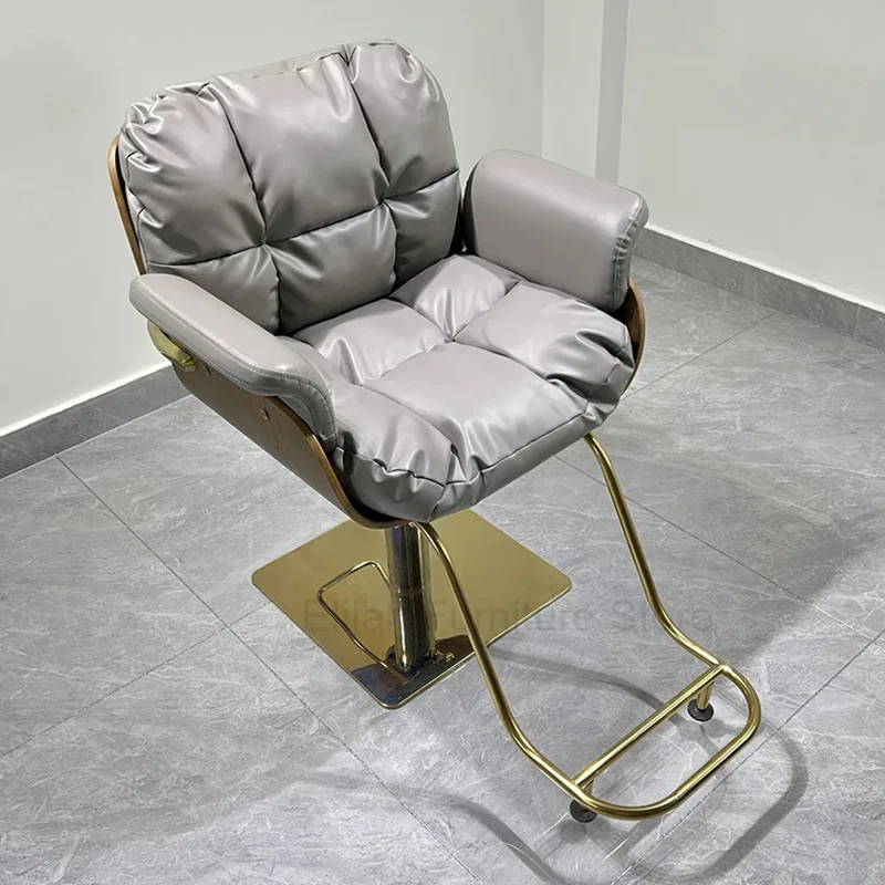 Cadeira giratória portátil do vintage para a barbearia, Cadeira confortável luxuosa do salão, Mobiliário comercial