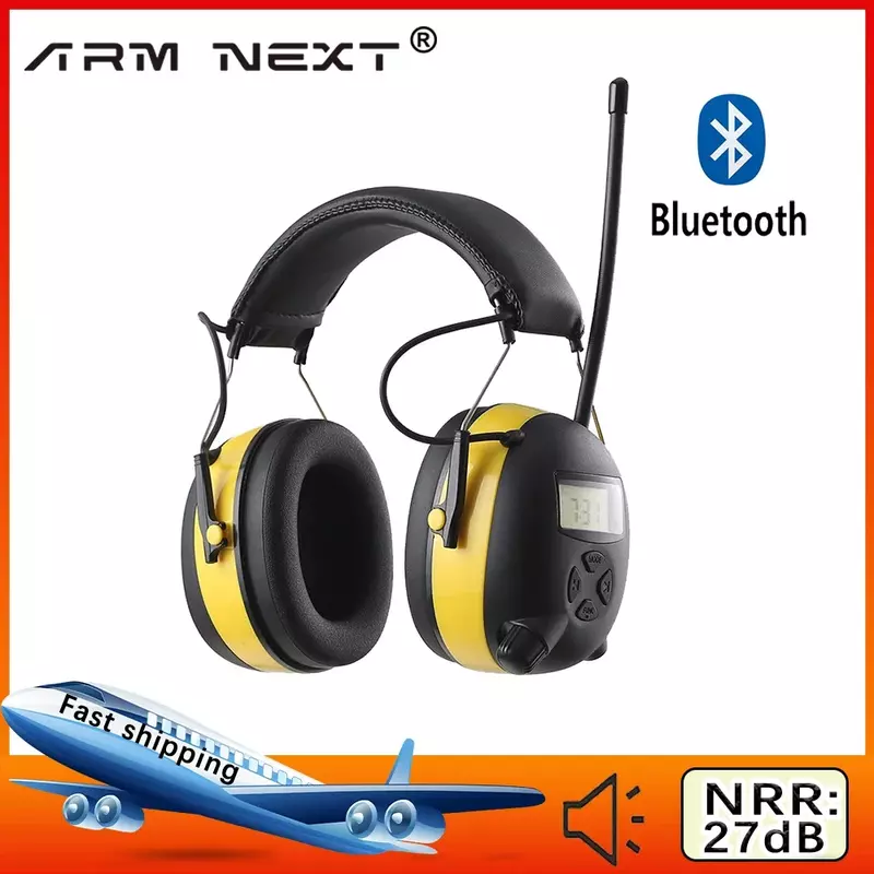ARM NEXT 5,1-orejera electrónica con Bluetooth para reducción de ruido, Protector auditivo para auriculares, Radio Digital AM/FM, protección auditiva