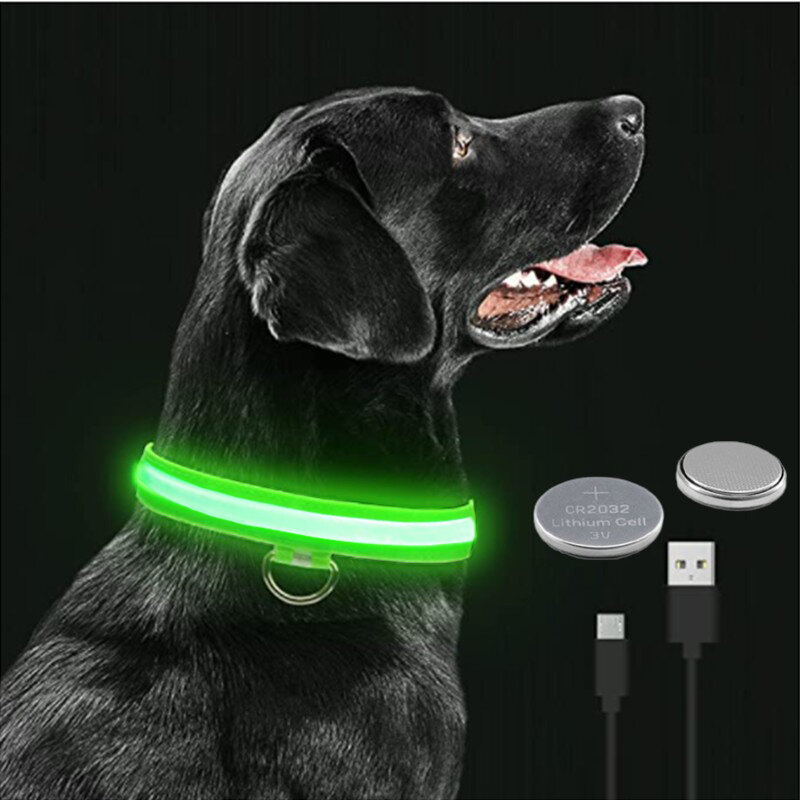 collar perro,Collar LED brillante para perro, luminosos y ajustables, antipérdida, productos para perros pequeños y Mascotas
