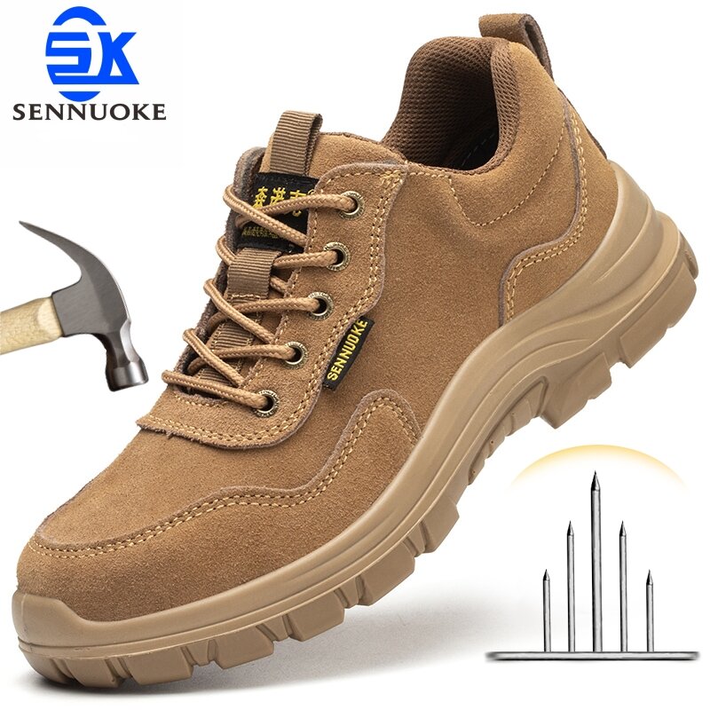 Safety Shoes Man for Work Man's Safety Working Shoes Working Lightweight Work Wear  Free Shipping Industrial Security-Protection
