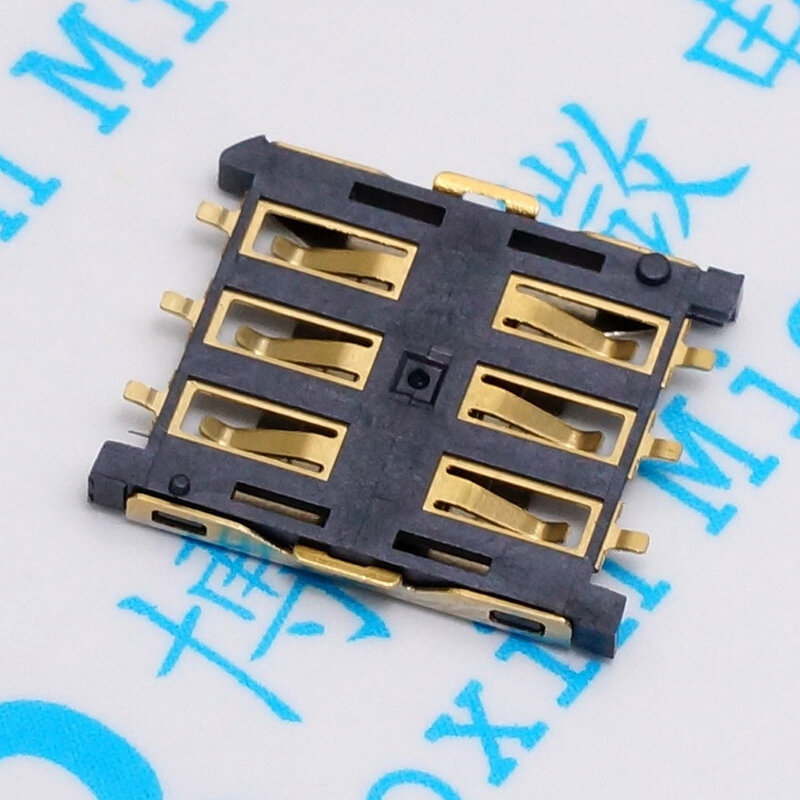 100Pcs 6P 6-Pin Nano Sim Card Slot Socket Adapter Houder Nano-Sim Pluggable Hoge Kwaliteit
