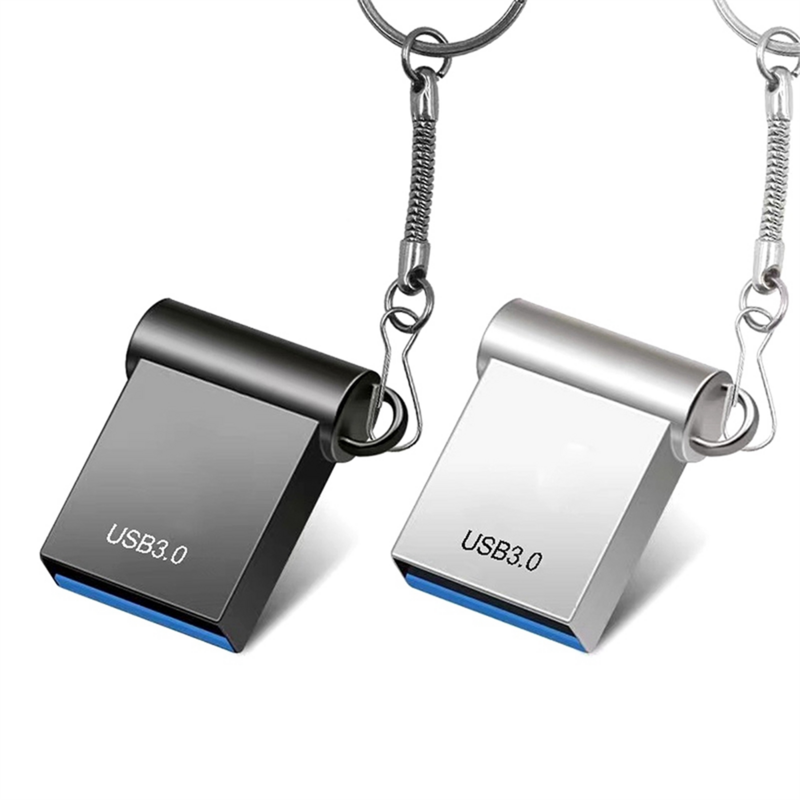 Disco de memoria USB 3,0, unidad Flash Mini para coche, color plateado, 2TB, 2 unidades