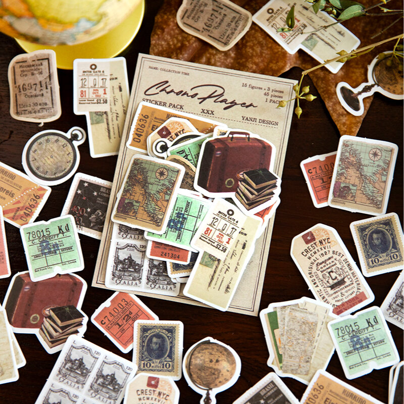 45 Vel Papier Stickers Decormateriaal Speler Collage Account Label Materiaal Decoratieve Achterkant Verzamelen Plakboek 125*85Mm