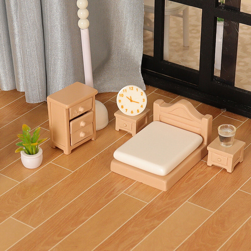 Zestaw miniaturowe meble domku dla lalek 1/12 salon dekoracja sypialni lalki akcesoria do domu dziecko udaje zabawkę