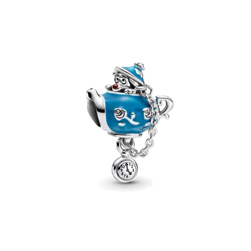 Aoger-Perles de chat du Cheshire Disney, Alice au pays des merveilles, pendentif à breloque, convient au bracelet Pandora original, bijoux en argent regardé 925