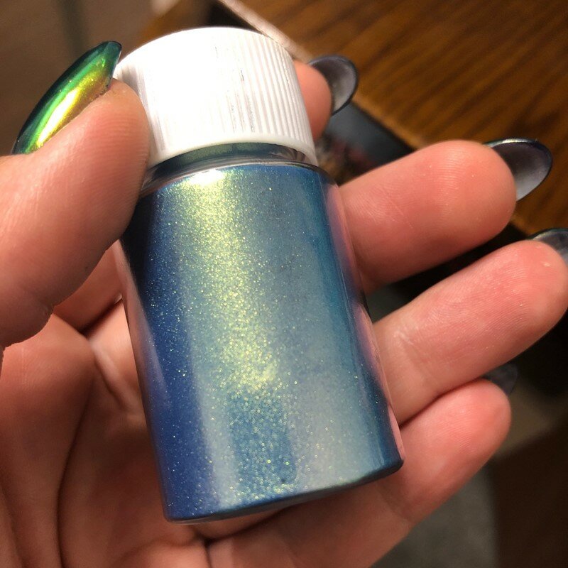 10g Chameleon Mica Pearl Nail Glitter Powder Nail Charm High Gloss Neon Fine Aurora Pearlescent Manicure Polish Glitter Powder