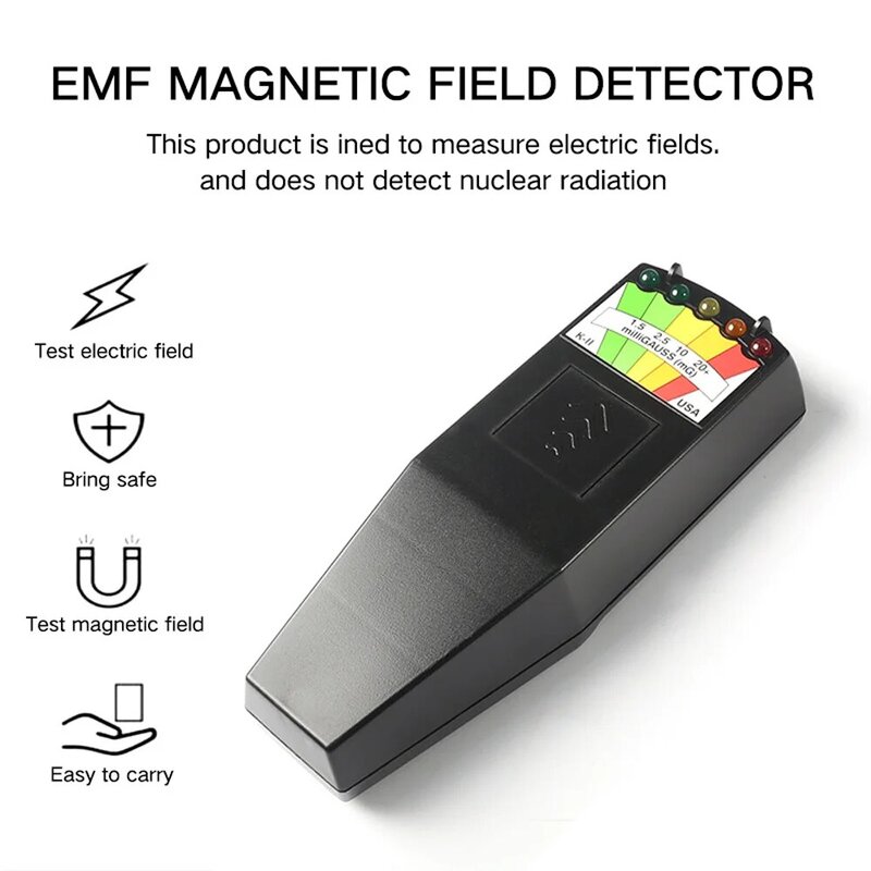 Gauss Meter 5-LED Ghost Hunting Equipment Black G K-II KII K2 Meter Deluxe EMF Detector Sensor Magnetic Field Tester