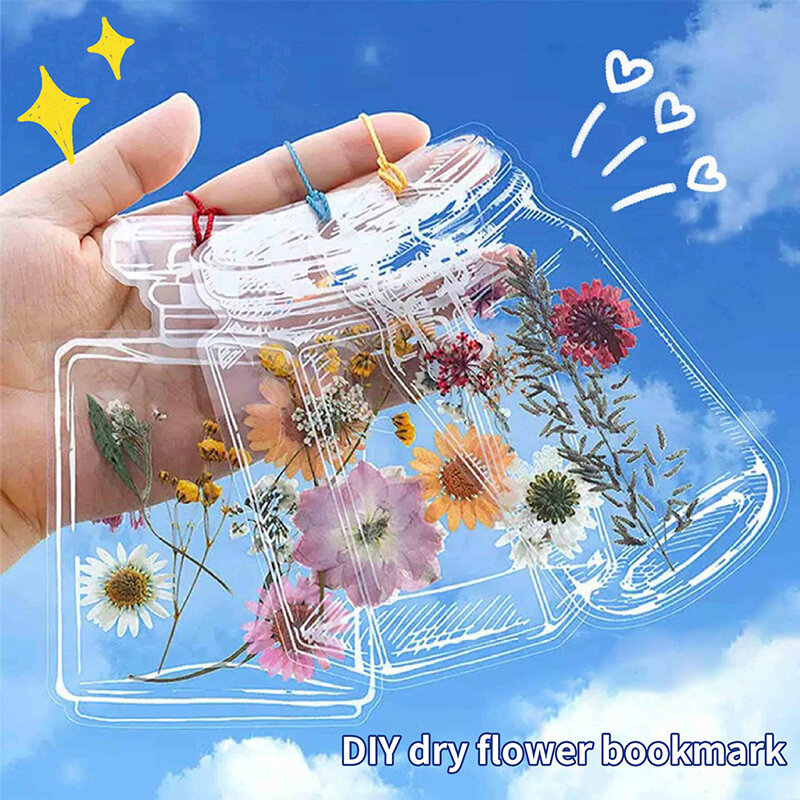 Creative PET Transparent Dried Flower Bookmarks Handmade DIY Small Bottle Embossed Material Package Plant Specimens