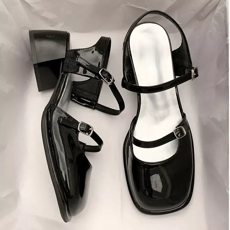 Sandalias antideslizantes de punta redonda para mujer, zapatos informales de verano, elegantes, a la moda coreana, para fiesta y playa, 2023
