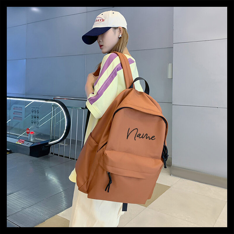 Spersonalizowana personalizacja wysoka z dużą pojemnością w jednolitym kolorze prosta para torba rekreacyjna styl obozowy wszechstronny plecak