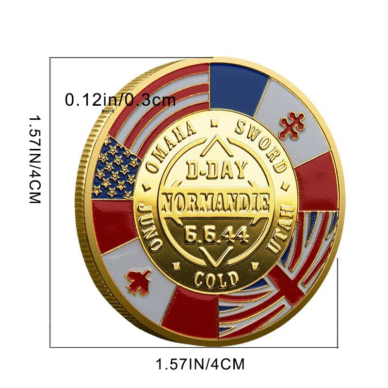 Non-currency Anniversary Challenge Coin D Day 80th Anniversary Normandie Commemorative Coins D-Day Maple Leaf Coin Collectibles