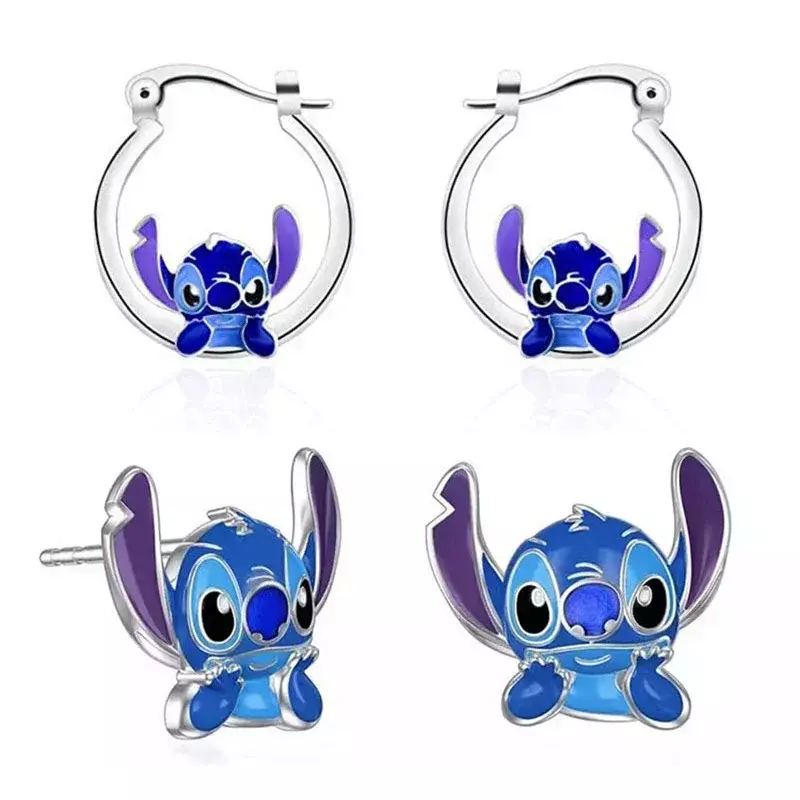 NEW HOT Disney Lilo & Stitch Necklace Stainless Steel Stitching Cute Figure Stitch Heart Pendant Neck Chain Lovers Jewelry gifts