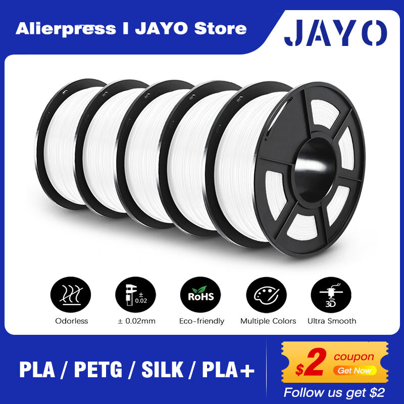 JAYO-filamento de impresora 3D PLA/PLA META/PETG/SILK/PLA +/Wood/ Rainbow/Marble, materiales de impresión 3D de 1,75mm y 5KG para impresora 3D y bolígrafo 3D