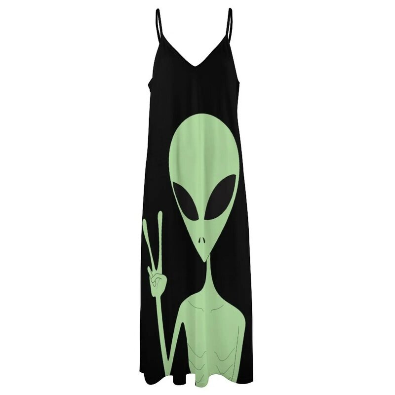 Vestido alienígena feminino sem mangas, elegante vestido de festa luxuoso, moda verão, 2023