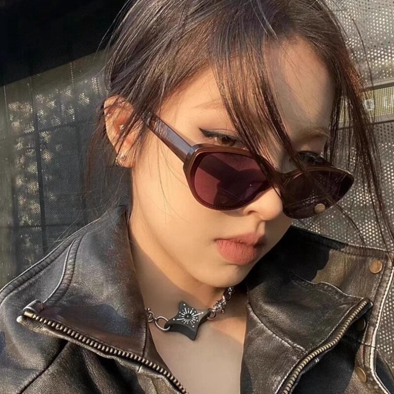 Korea Retro Cat Eye Sunglasses Wome Ins Street Shot Sunshade Glasses Dustproof Windproof Riding Glasses UV400 Sunglasses