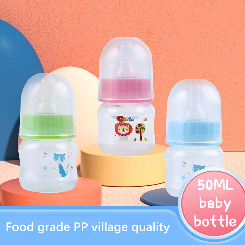 Mini butelka do karmienia dziecka 50ML dla noworodka bezpieczny nowonarodzone dzieci opieka pielęgniarska podajnik soków owocowych butelki na mleko artykułów dla niemowląt