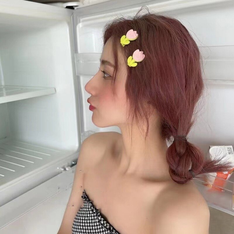 Süße Mädchen-Haarspange, modische Tulpen-Blumen-Haarnadel, seitliche Haarspange, Haarspangen