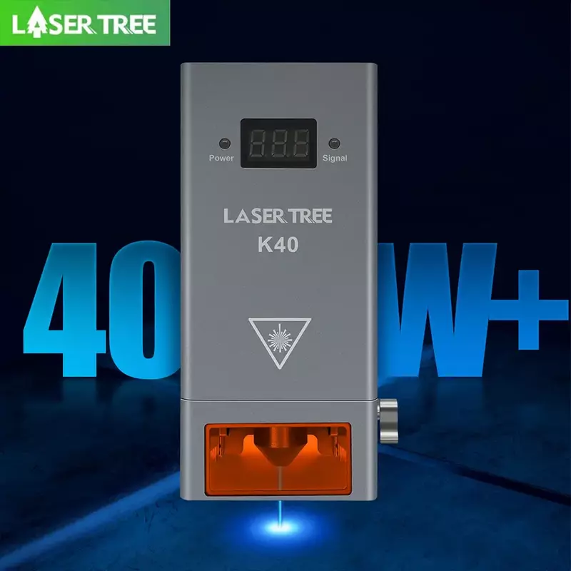 LASER TREE K40 cabezal láser de 40W de potencia óptica con asistencia de aire, módulo TTL de luz azul de 450nm para grabador, herramientas de corte de madera