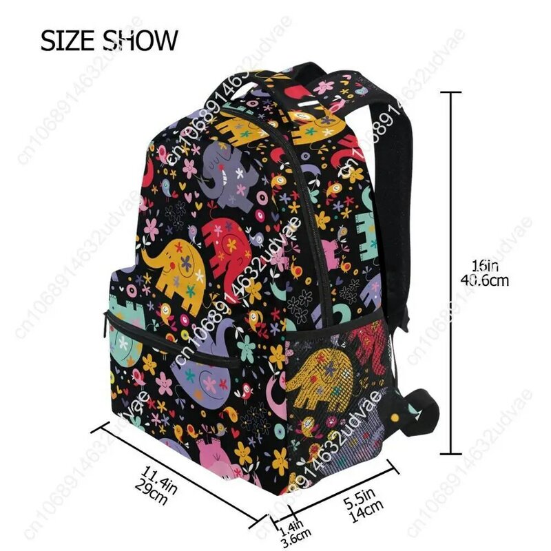 십대 소녀용 대형 학교 가방, 코끼리 프린트, 방수 십대 학생 책 가방, 큰 대학 레저 책가방, 2020