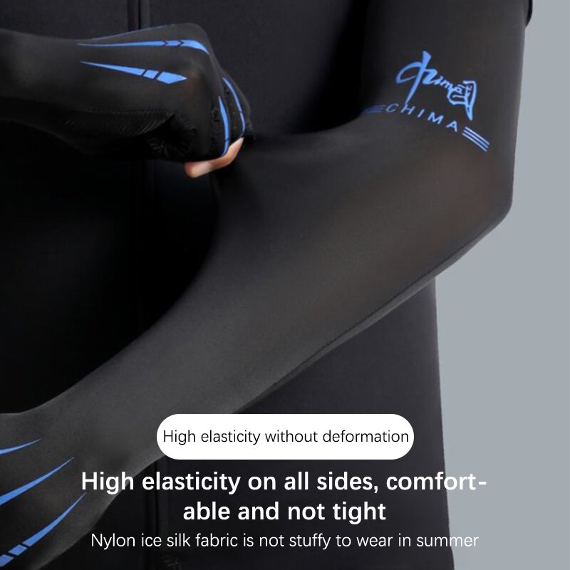 Men's Fishing Sunscreen Arm Sleeves Summer Ice Silk Elastic UV Protection Sleeves Gloves Outdoor Cycling Arm Protectors