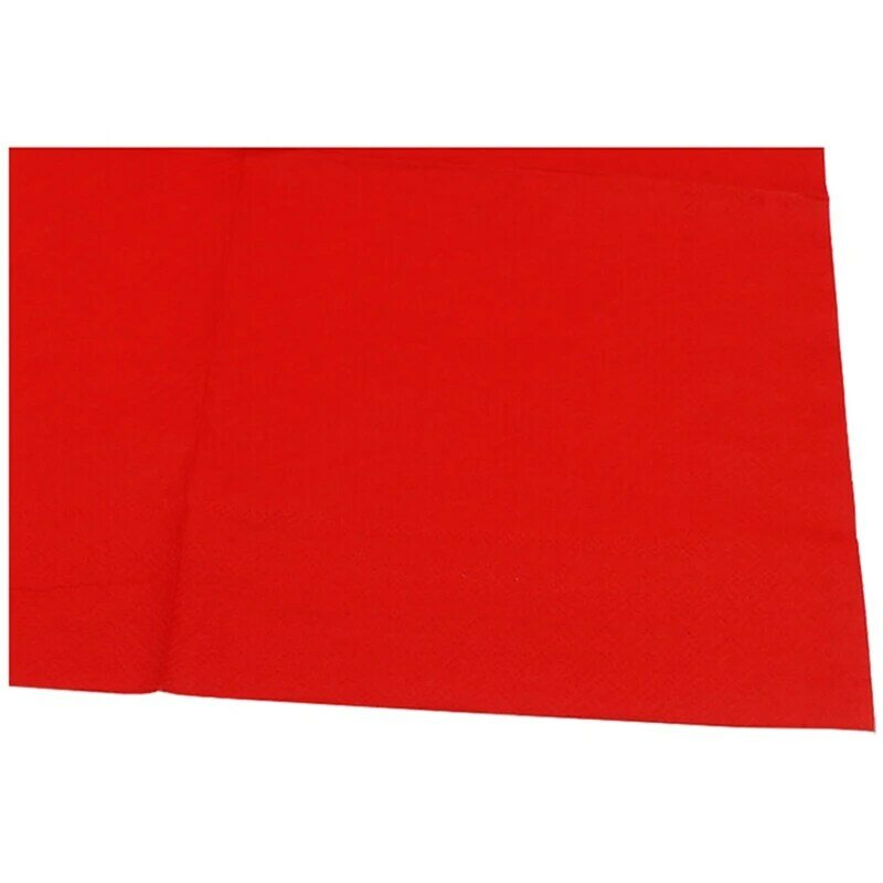 Tovagliolo di carta stampato in tinta unita da 5 pezzi (rosso)
