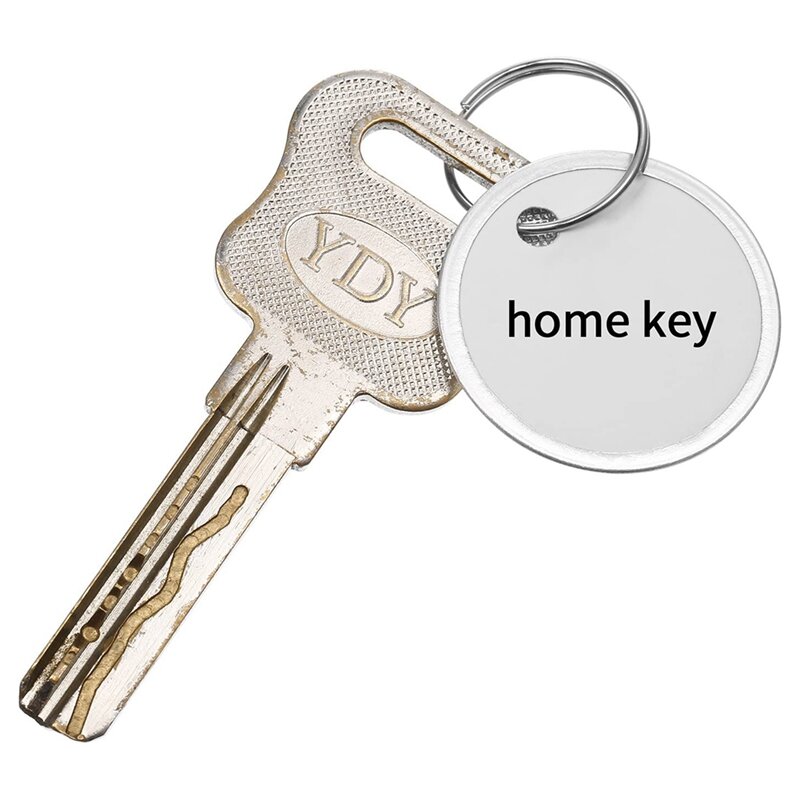 Etiquetas redondas do papel com anéis do metal para chaves do carro e chaves da porta, metal aro Tags