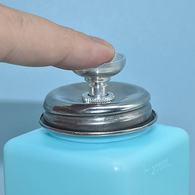 200ML Dispenser Pump Bottle Nail Polish Down Push Remover Bottles Empty Pumping Jar Airless Press Manicure Clear Liquid Makeup
