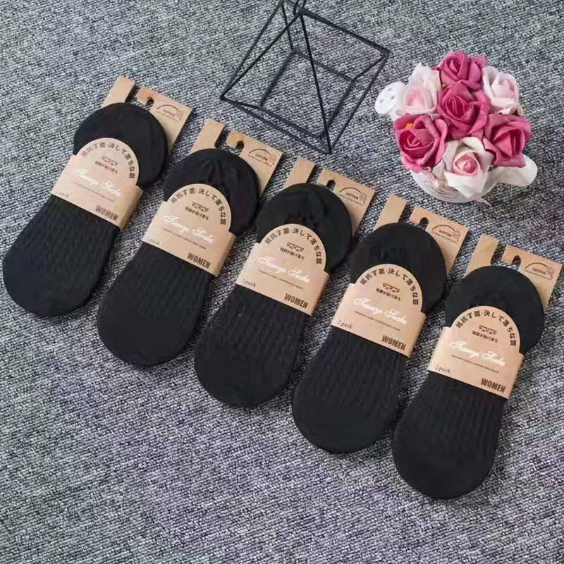 5pair /Lot Women's Silicone Non-slip Invisible Socks Lady Summer Solid Color Ankle Boat Socks Female Soft Cotton Sock Breathable