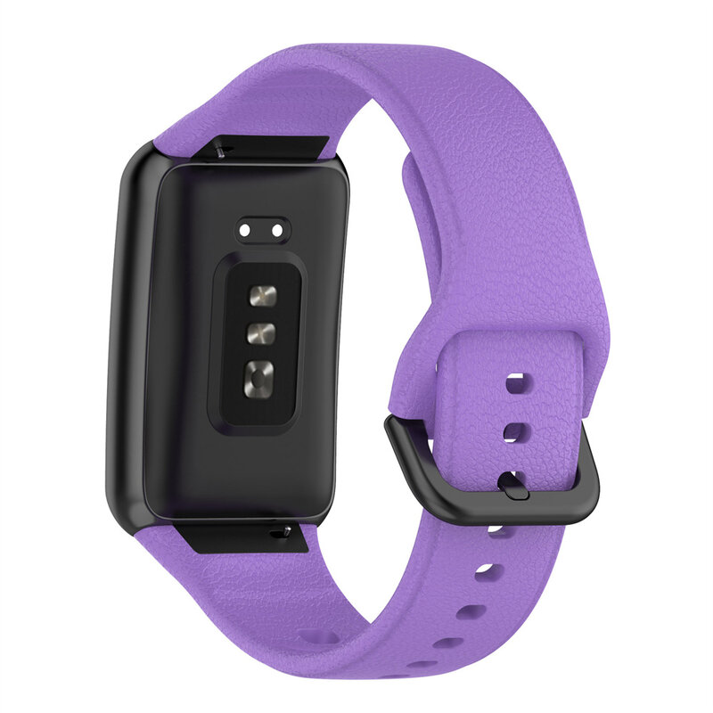 For OPPO Watch Free Strap High Quality Silicone Adjustable Watchband Single Color With Black Buckle Wristband Replacement