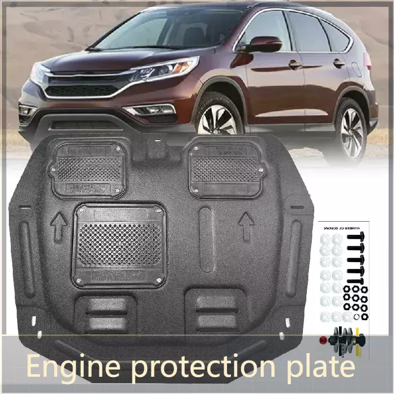 Preto sob a placa de guarda do motor, escudo respingo, lama Fender capa, protetor de lama, Honda Crv 2015-2016