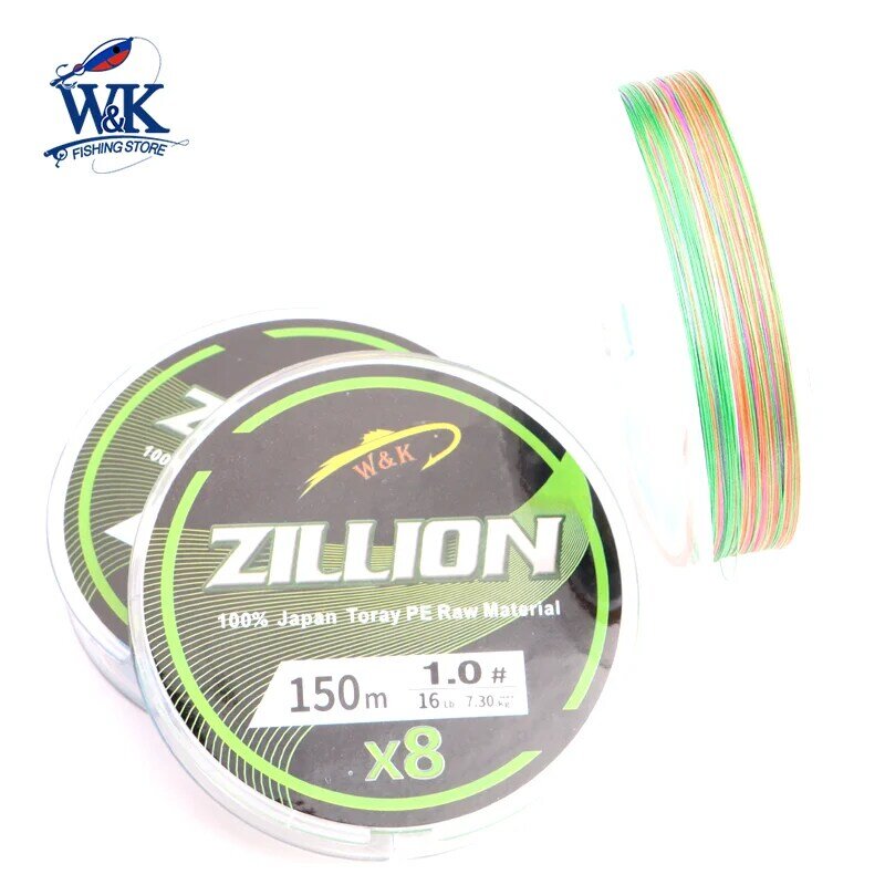 Multi Color PE Line at 150m Fishing Lines Colorful Super Powered Braided Line Standard Zillion PE