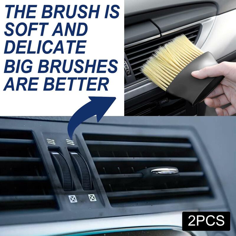 2Pcs Detailing Brushes Detail Cleaning Dust Removal Brush for Air Vent